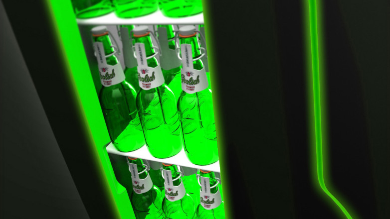 Render of a detail of the large fridge