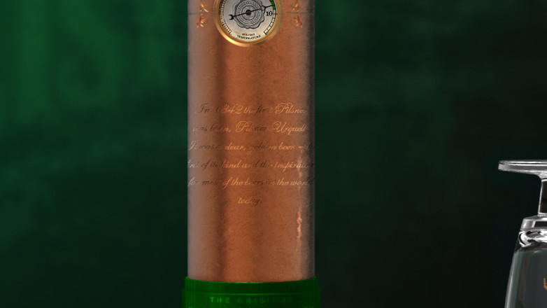 Product design for Pilsner Urquell - Column with Inscription Text
